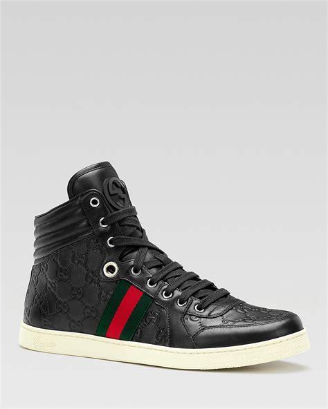 gucci.black patent leather high top sneaker|Gucci lace up shoes.